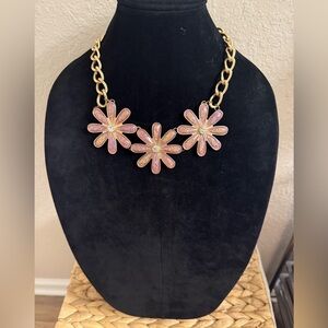 Vintage Femme Daisy Floral Bib Statement Necklace